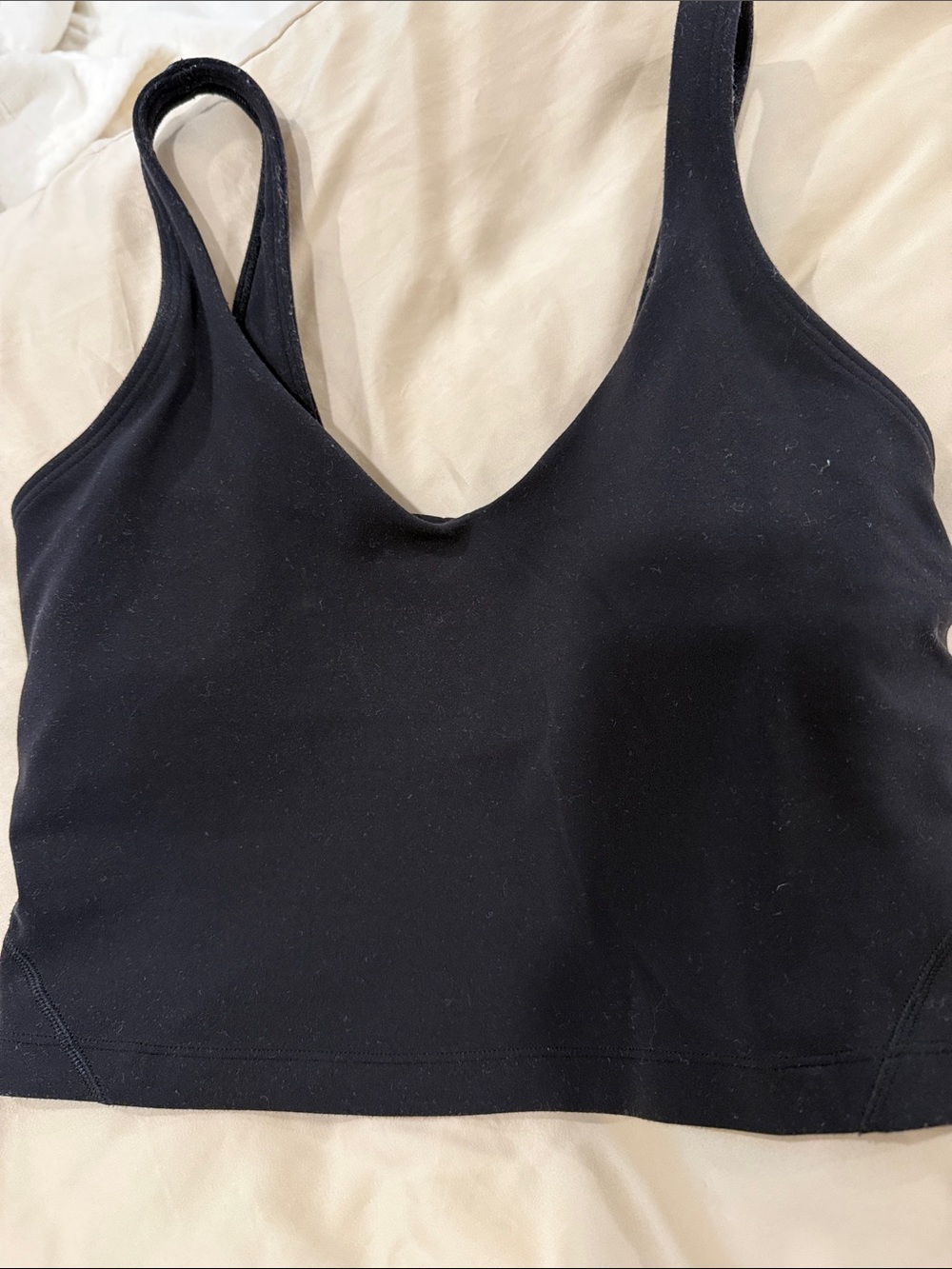 lululemon athletica Black Seamless Crop longline Sports Bra size 4
